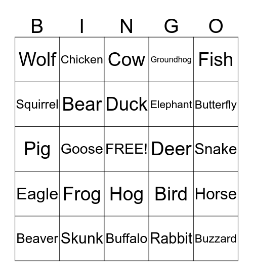 Cherokee Language Bingo Card