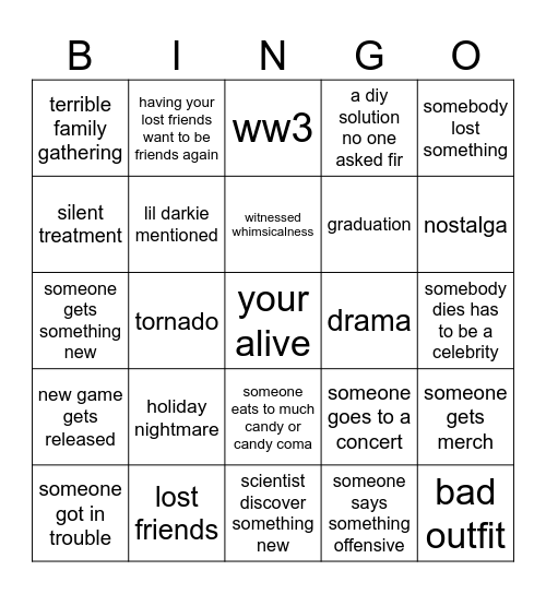 2026 Bingo Card