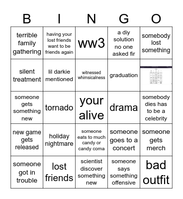 2026 Bingo Card
