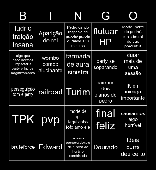 Bingo One shot Bingo Card