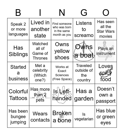Exact Bingo Card