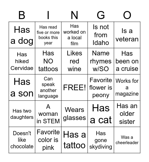 Getting to Know Your GALENTINE'S! Bingo Card