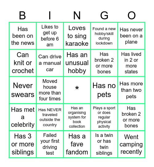 Icebreaker Bingo BSBINS407 Bingo Card