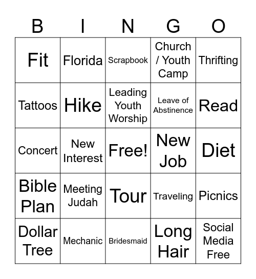 2026 Bingo Card