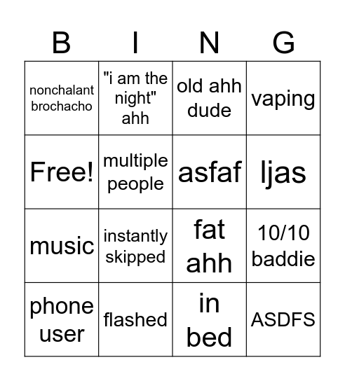 obingle Bingo Card