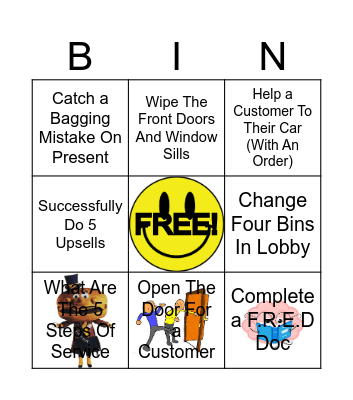 Steps Of Service Bingo Card