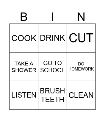 ACTIONS Bingo Card