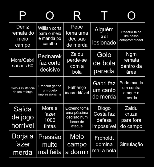 Nacional - Porto Bingo Card