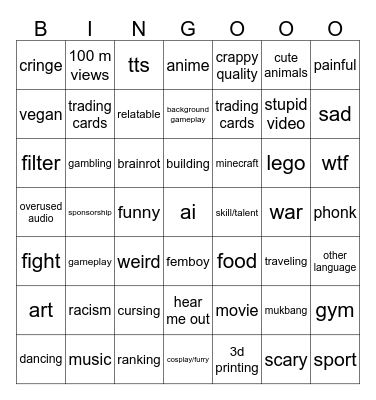 indeed Bingo Card