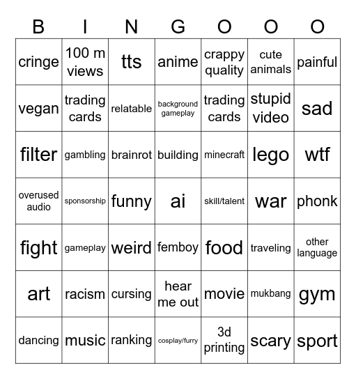 indeed Bingo Card