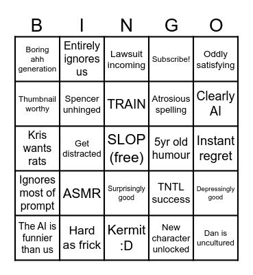 Bois Seedance Bingo Card