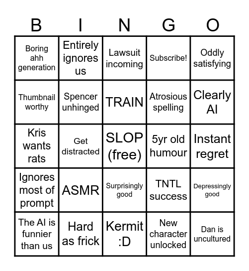 Bois Seedance Bingo Card