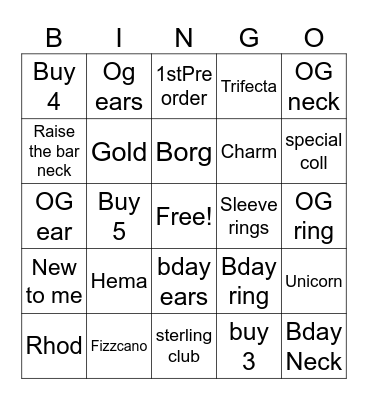 E7 Adjustment Bingo Card