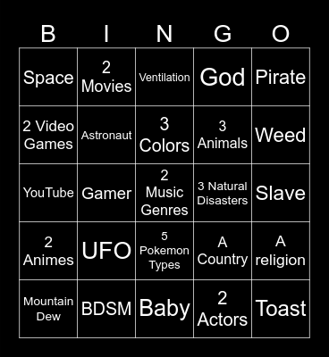 InfiniteCraft Bingo Card