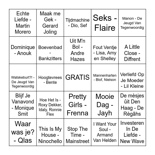 OLOROSO Valentijns BINGO Card