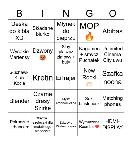 ✨️GRATY✨️ Bingo Card