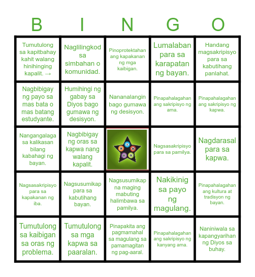 KABANATA 9 HANGGANG 12 Bingo Card