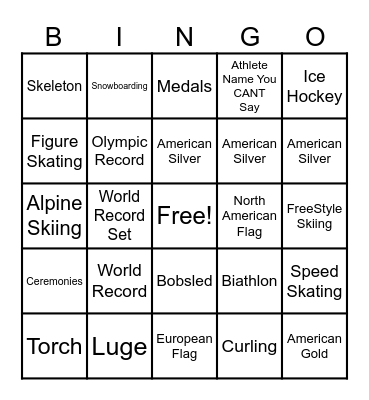 2026 Winter Olympics Week #2 Bingo Card
