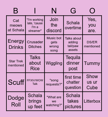 SchalaKat Bingo Card