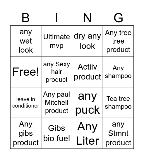 THPC Bingo Card
