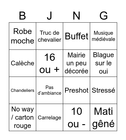 Bingo sans titre Bingo Card
