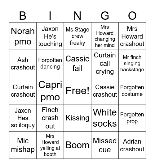 OZ Bingo Card