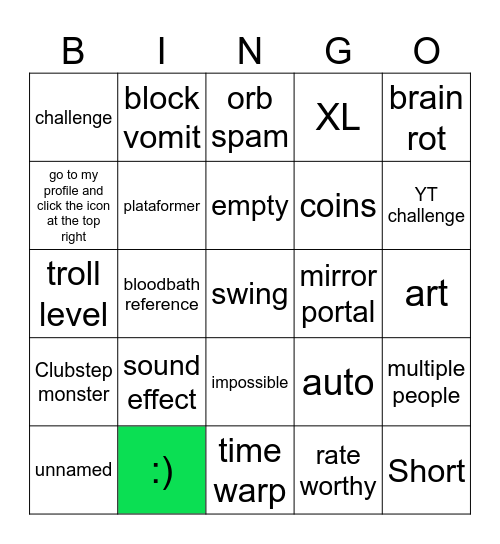 Recent tab Bingo Card