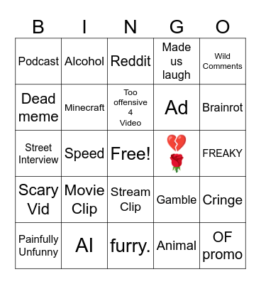 Reels BINGO Card