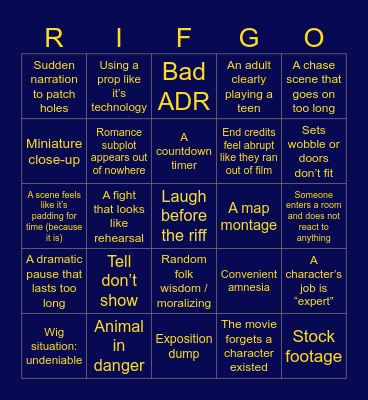 Rifftringo Bingo Card
