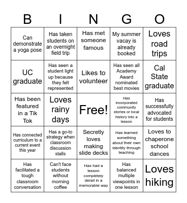 CFT Education Issues - Ethnic Studies Bingo Card