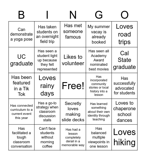 CFT Education Issues - Ethnic Studies Bingo Card