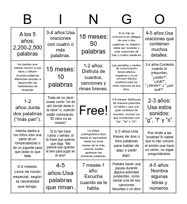 Alfabetización: Lenguaje y Comunicación Bingo Card