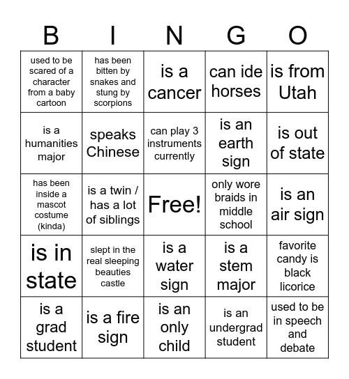 GRL bingo Card