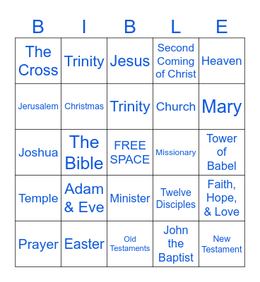 BIBLE BINGO Card