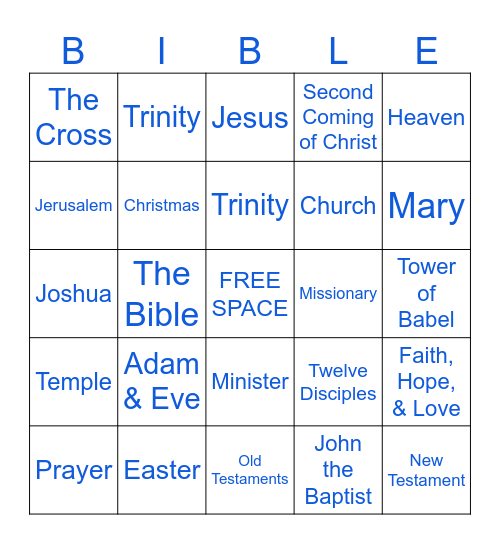 BIBLE BINGO Card