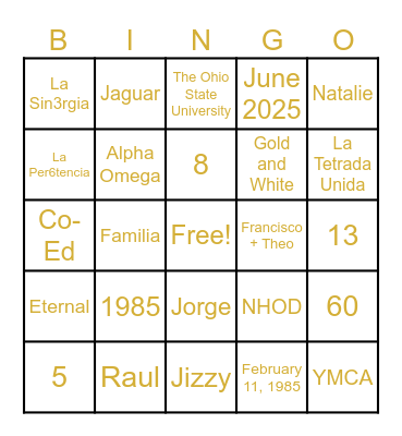 APSI Bingo Card