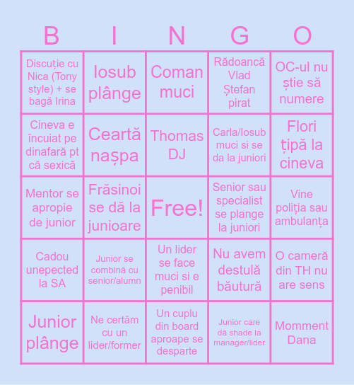 TB 2 Bingo Card