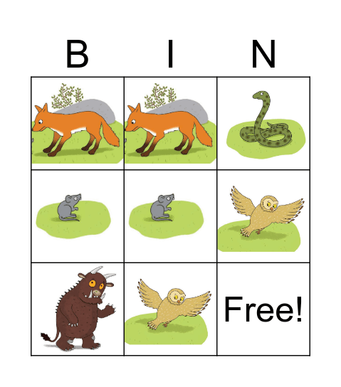 Animals Bingo Card