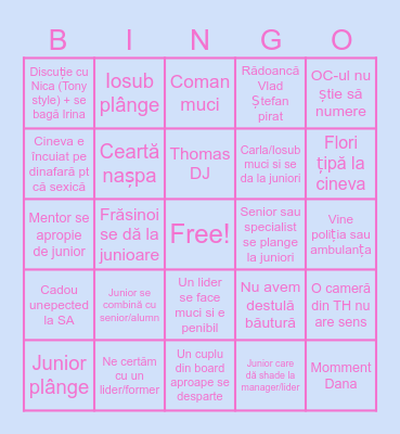 TB 2 Bingo Card