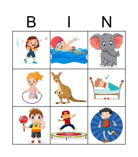 Can an elephant jump? Bingo Card