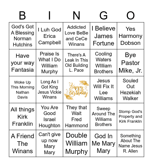 Happy Birthday Mamie! Bingo Card