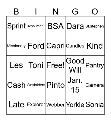 Karen's Birthday Bingo Card