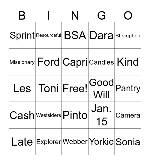 Karen's Birthday Bingo Card