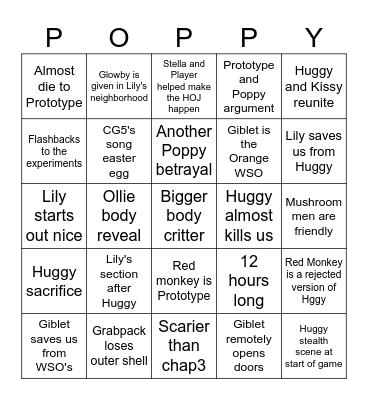 PPT5 Bingo Card