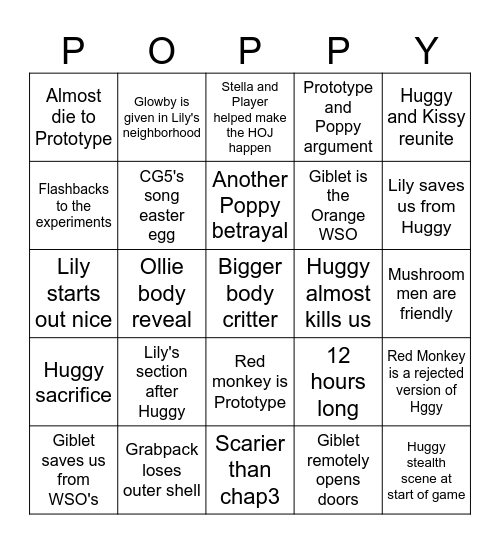 PPT5 Bingo Card