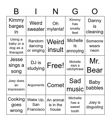 Full House Bingo Card