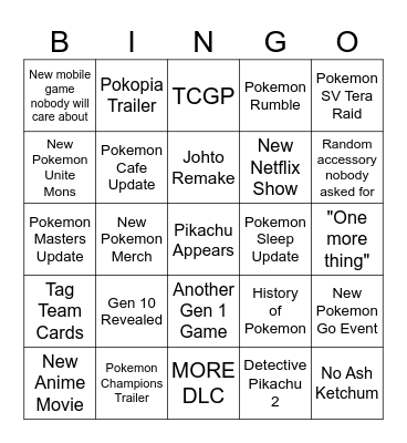 Pokemon Day 2026 Bingo Card