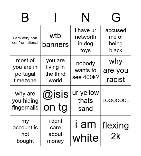 Star Bingo Card