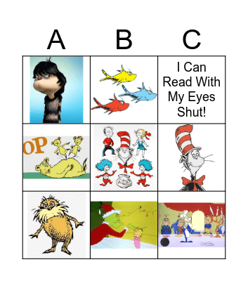 DR SUESS BINGO Card