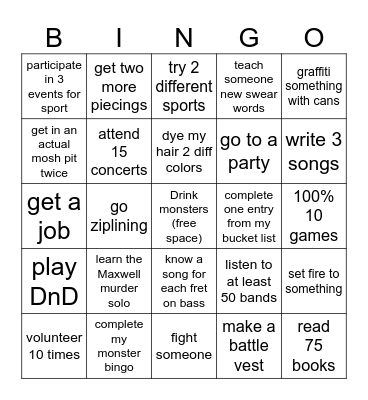 2026 bingo Card